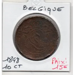 Belgique 10 centimes 1848 TTB, KM.2 Leopold 1er