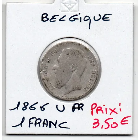 Belgique 1 Franc 1866 en Français B-, KM 28 Leopold II