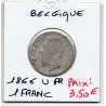 Belgique 1 Franc 1866 en Français B-, KM 28 Leopold II