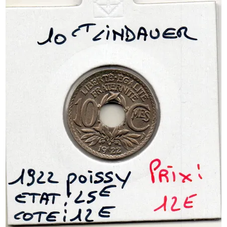 10 centimes Lindauer - 1922 Poissy - Sup+ - F.138/7