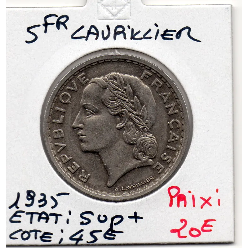 5 francs Lavrillier - 1935 - Sup+ - F.336/4