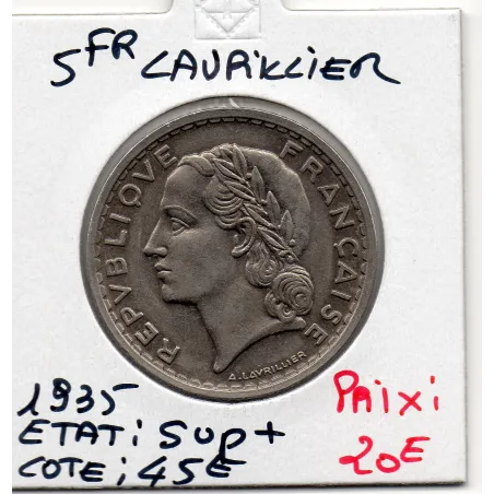 5 francs Lavrillier - 1935 - Sup+ - F.336/4