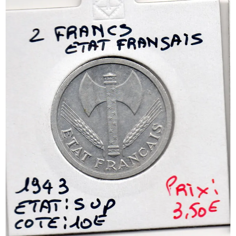 2 francs Francisque Bazor - 1943 - Sup - F.270/2