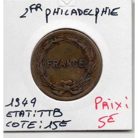 2 francs Philadelphie France Libre - 1944 - TTB - F.271/1