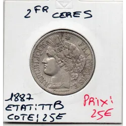 2 Francs Cérès - 1887 - TTB - F.265/13