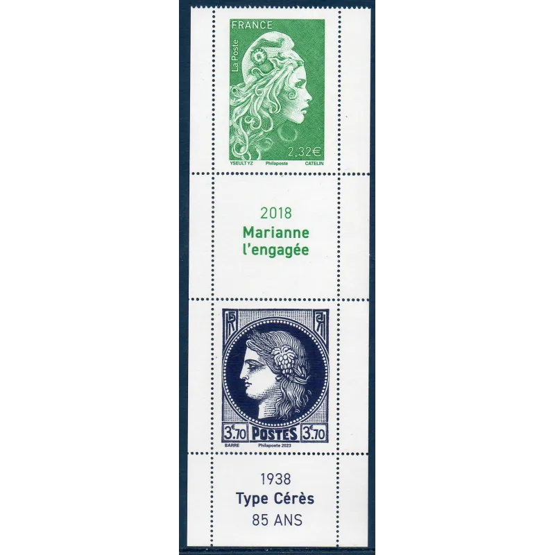 Timbres France 5737-5738 Marianne l'Engagée Type Cérès Grand format Neuf