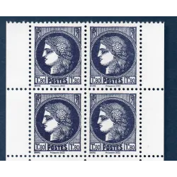 Timbres France 5739 Type Cérès Typographiée Bleu Neuf Bloc de 4