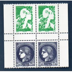 Timbres France 5739-5730 Type Cérès Marianne de l'Avenir Neuf Bloc de 4