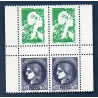 Timbres France 5739-5730 Type Cérès Marianne de l'Avenir Neuf Bloc de 4