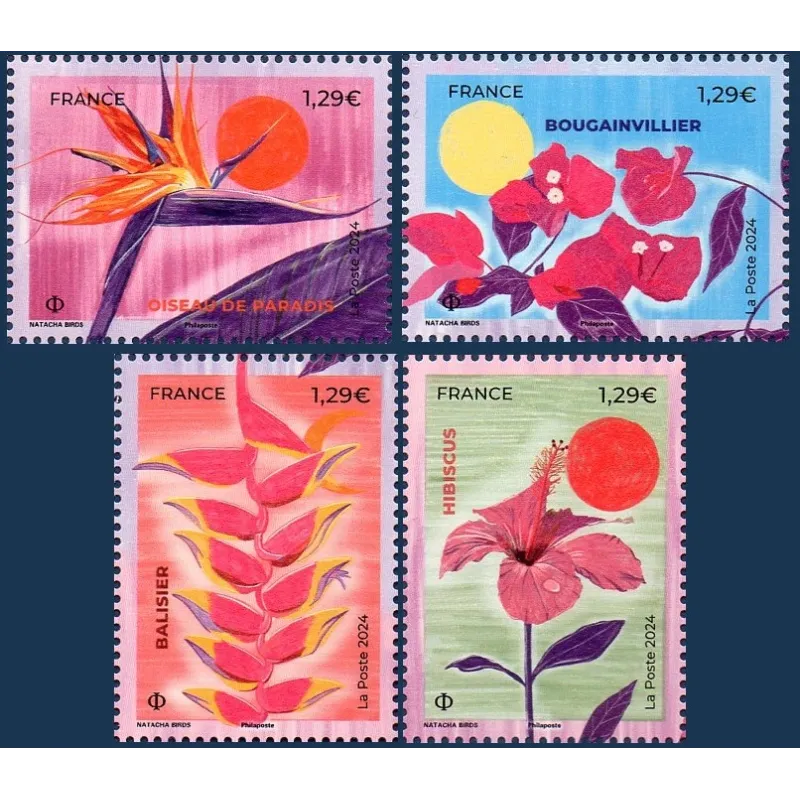 Timbre France 5750-5753 Série Fleurs tropicales Neuf