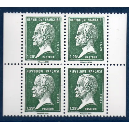 Timbre France 5781 Type Pasteur Neuf Vert Bloc de 4