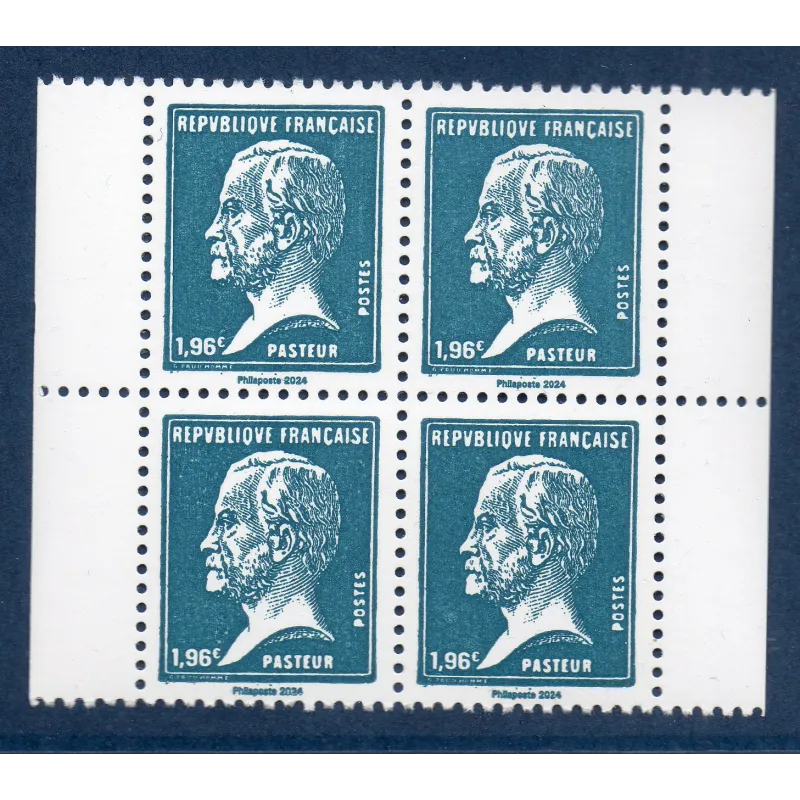 Timbre France 5782 Type Pasteur Neuf Bleu Bloc de 4