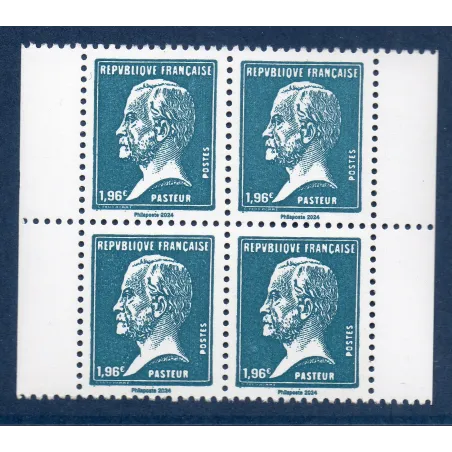 Timbre France 5782 Type Pasteur Neuf Bleu Bloc de 4