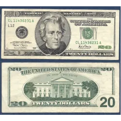 Etats Unis P.512 San Francisco, TTB Billet de 20 Dollars 2001 série L