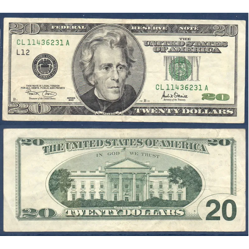 Etats Unis P.512 San Francisco, TTB Billet de 20 Dollars 2001 série L