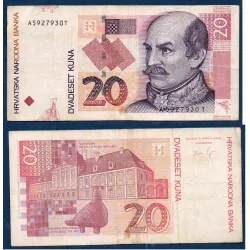 Croatie P.39b, TB Billet de 20 Kuna 2012 Josip Jelacic