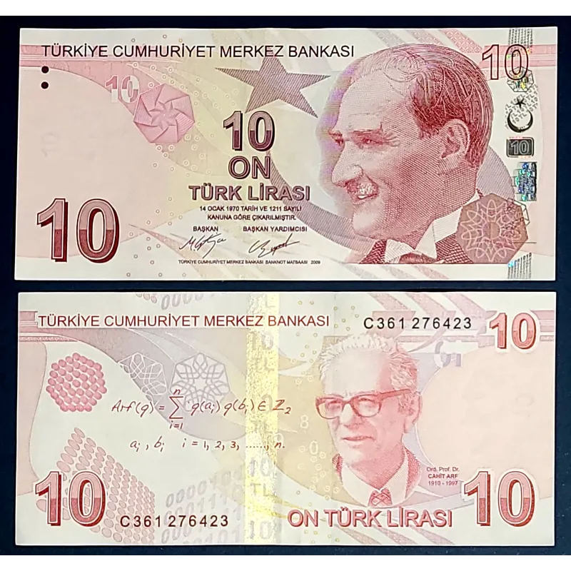 Turquie P.223c, Spl Billet de 10 Lira 2009 Cahit Arf