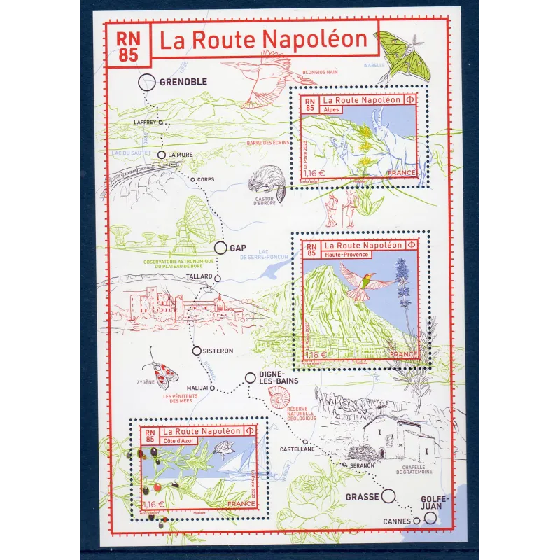 Bloc Feuillet France F5701 La Route Napoléon RN85 Timbres Neufs