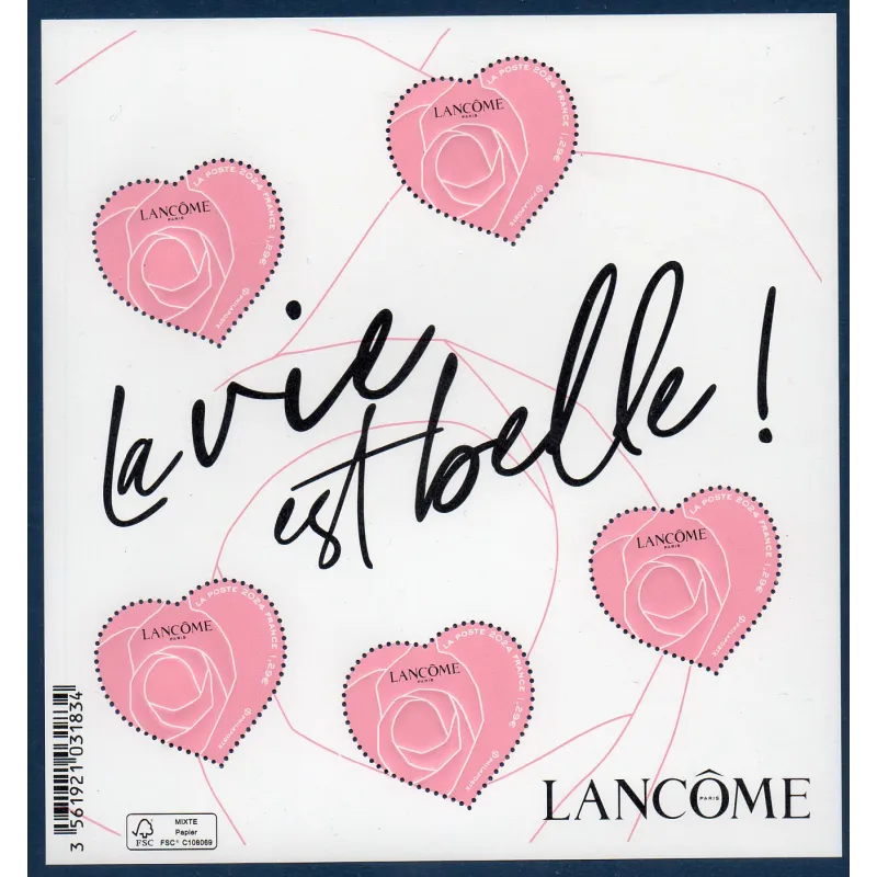 Bloc Feuillet France BF157 Cœurs de Lancôme Timbres Neufs