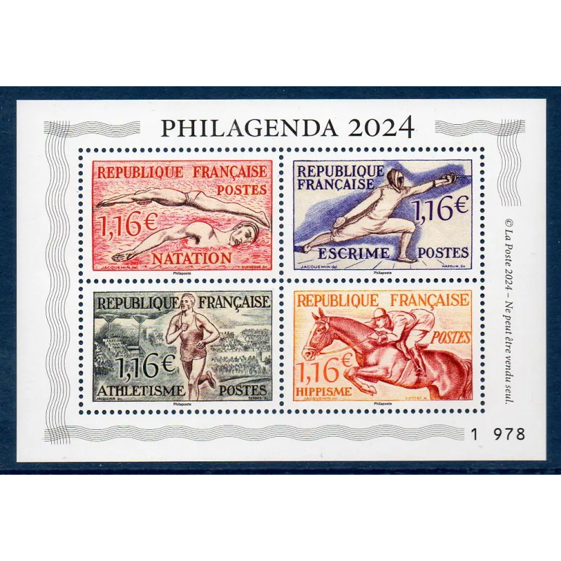 Bloc Feuillet France Philagenda 2024 Timbres Neufs