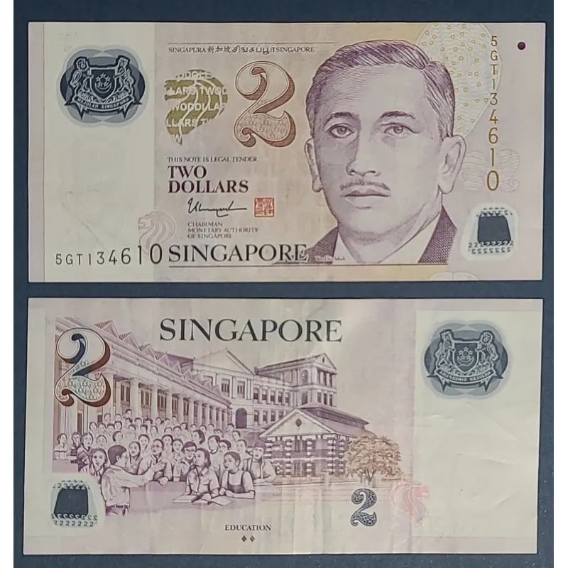 Singapour Pick N°46g, TTB Billet de 2 Dollar 2005-2024 Ecoliers