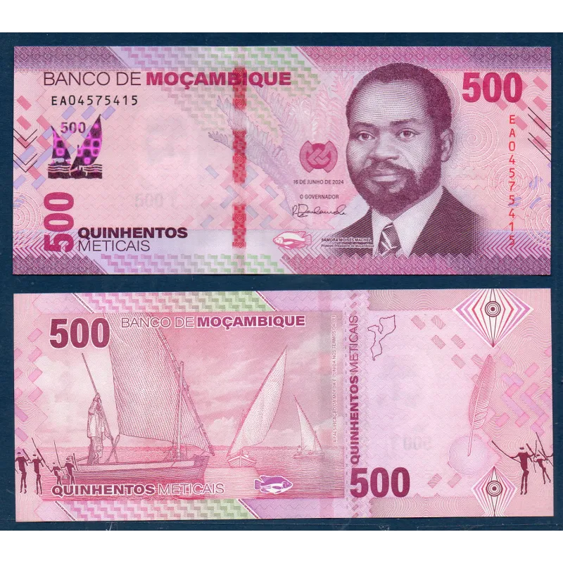 Mozambique P.159, Neuf, Billet de 500 meticais 2024 Bateaux