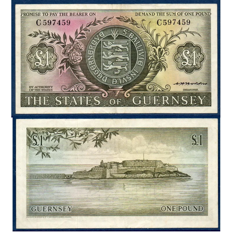 Guernesey P.45b TTB billet de 1 livre 1969-1975 chateau Cornet