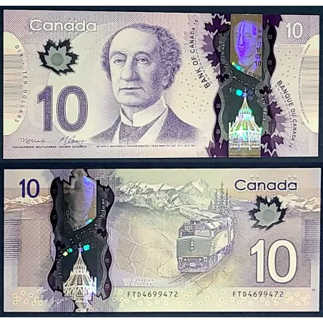 Canada P.107b, neuf Billet de 10 dollars 2013 John Macdonald