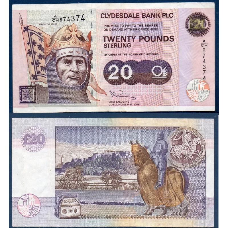 Ecosse Pick N°228e, Billet de 20 pounds 25.4.2003 Robert the Bruce