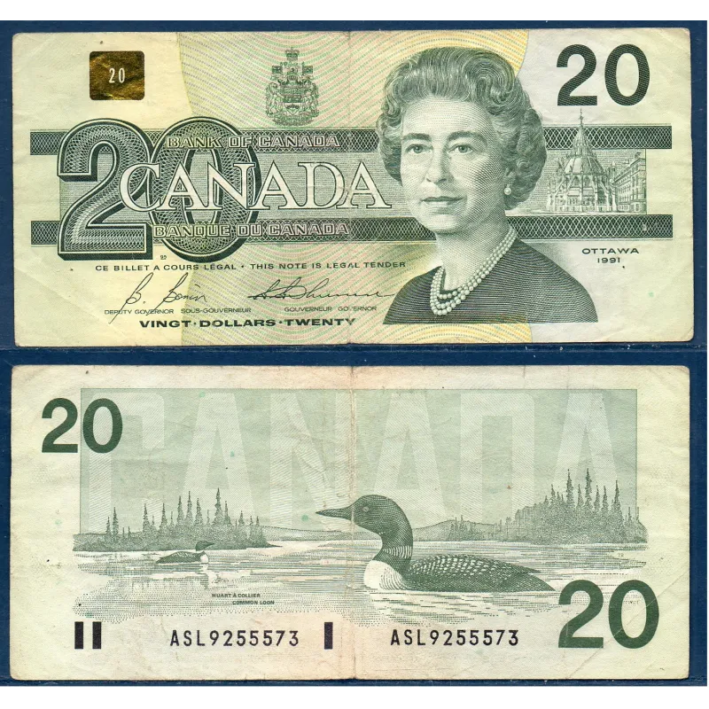 Canada P.97b, TB Billet de 20 dollars 1986 Plongeon huard