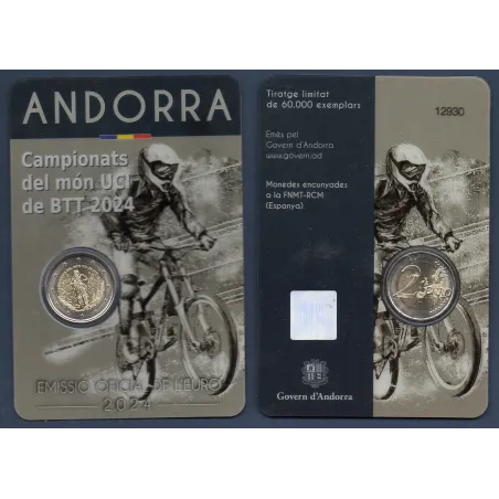 2 euro commémorative Andorre 2024 VTT pièce monnaie €