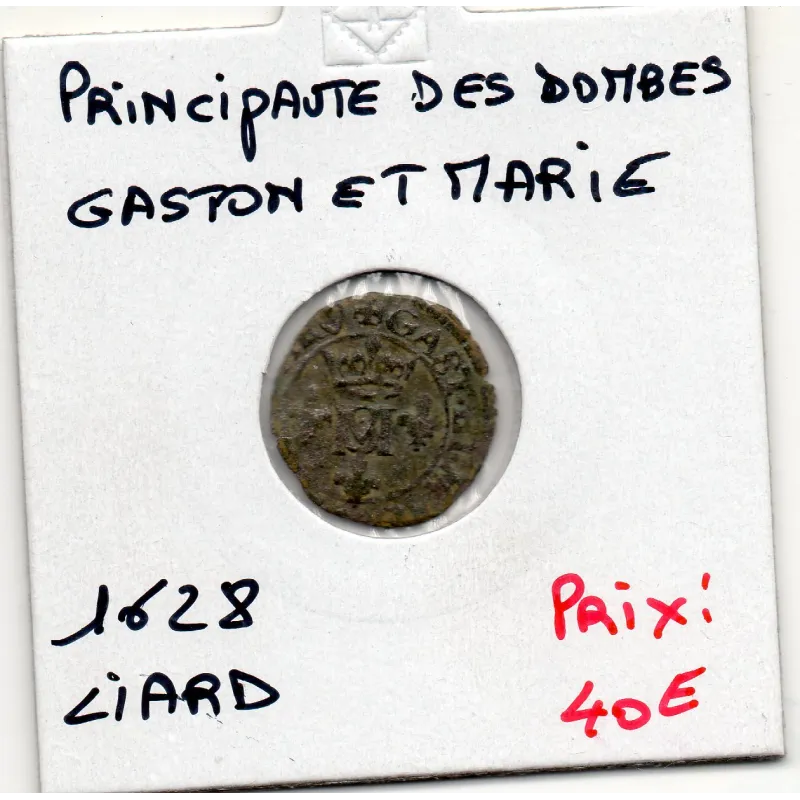 Principauté des Dombes, Gaston et Marie (1628) Liard GM