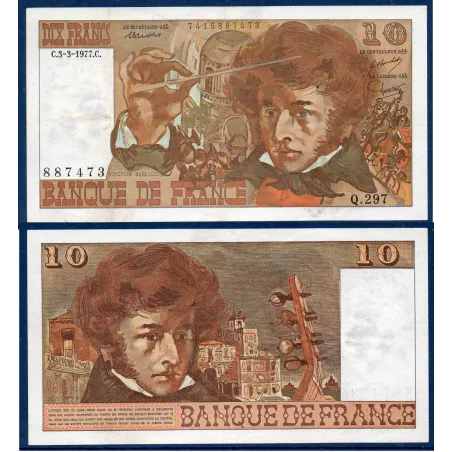 10F Francs Berlioz, TTB, 3.3.1977 Billet de la banque de France