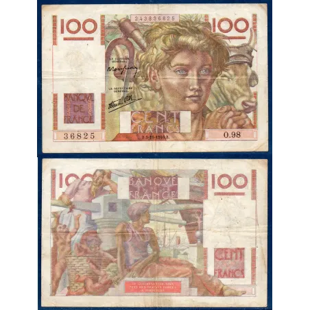 100 Francs Jeune Paysan, TB, 3.10.1946 Billet de la banque de France