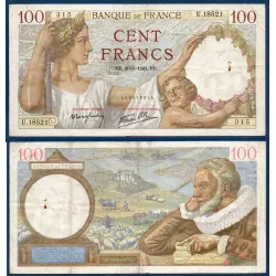 100 Francs Sully TB 30.1.1941 Billet de la banque de France