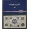 Coffret FDC Fleur de coin France 1974 avec rebord pièces de monnaies en Franc