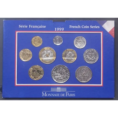 Coffret BU France 1999 emballage abeille pièces de monnaies en Franc