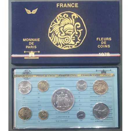 Coffret FDC Fleur de coin France 1978 avec ailes pièces de monnaies en Franc