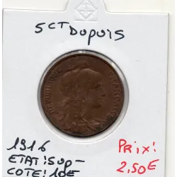 5 centimes Dupuis 1916 etoile Sup-, France pièce de monnaie