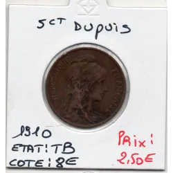 5 centimes Dupuis 1910 TB+, France pièce de monnaie