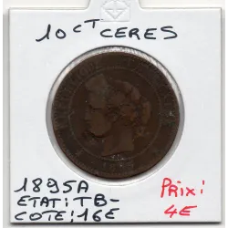 10 centimes Cérès 1895 A Paris TB-, France pièce de monnaie