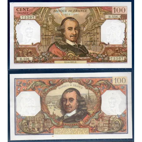 100 Francs Corneille, TTB, 1.4.1971 Billet de la banque de France