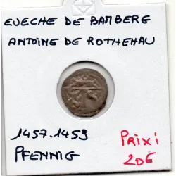 Evêché de Bamberg pfennig 1457-1459 TB, Antoine Von Rothenhan