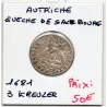 Autriche Salzbourg 3 kreutzer 1681 Sup, KM 228 Max Gandolf von Kuenburg