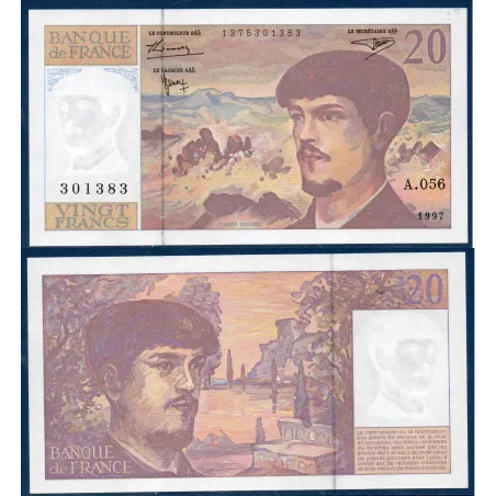 20 Francs Debussy, Neuf, 1997 Billet de la banque de France