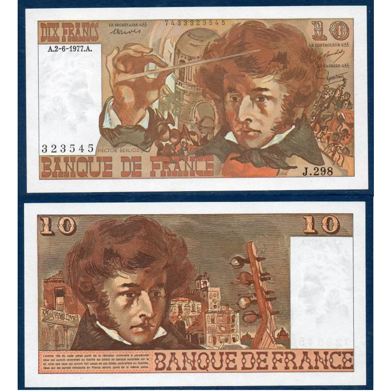 10 Francs Berlioz, Spl, 2.6.1977 Billet de la banque de France