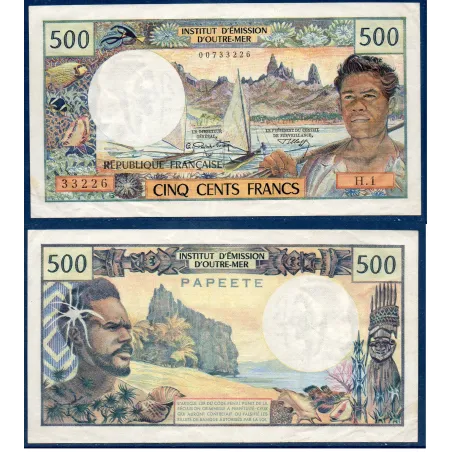 Tahiti P.25a, TTB Billet de 500 Francs 1970 Pecheur papeete