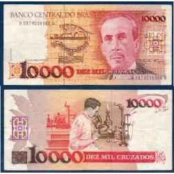 Bresil P.215a, TB Billet de 10000 Cruzados 1989 Carlos Chagas