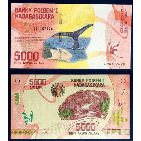 Madagascar P.101, Sup Billet de 2000 Ariary Francs 2016