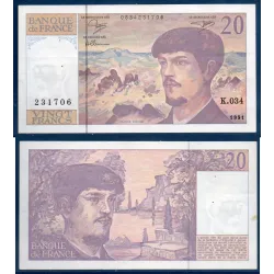 20 Francs Debussy TTB 1991 Billet de la banque de France